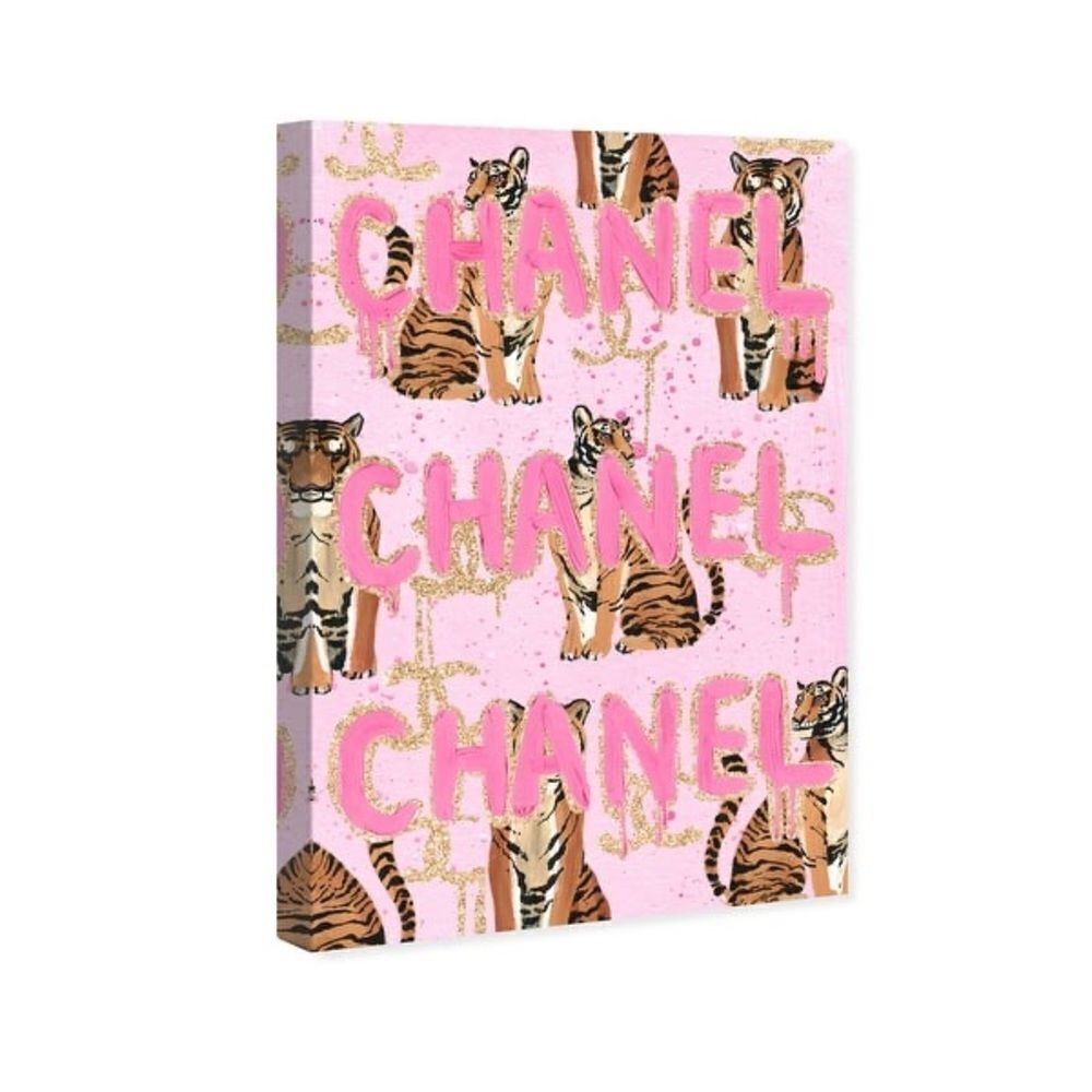Oliver Gal Tiger Canvas Pink Glitter Decor Designer Barbie‎ Animal Print - Picture 5 of 9